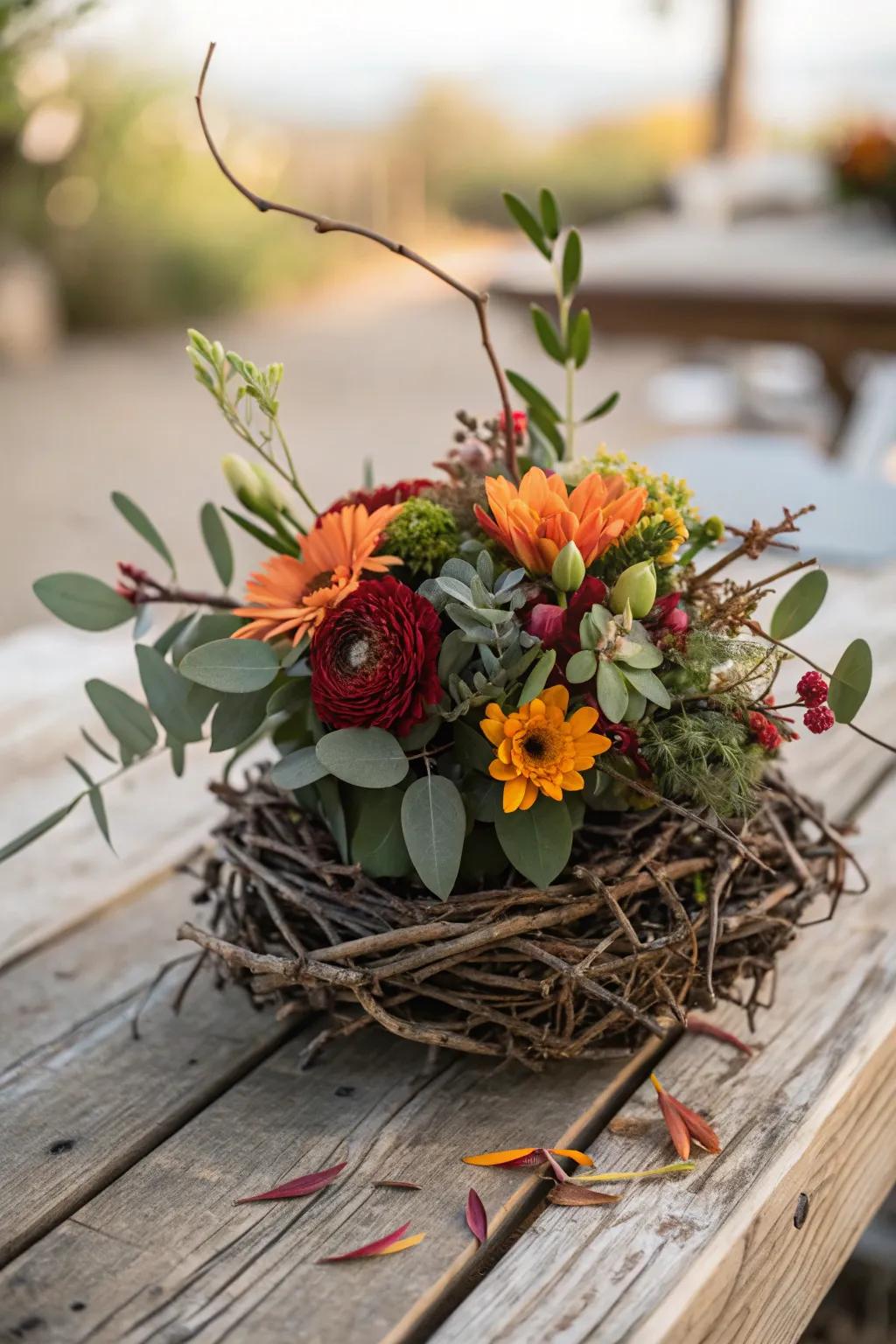 Eco-friendly texture with nature walk findings