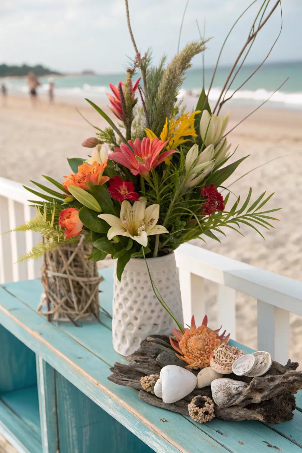 Summer vibes with a beach-inspired arrangement