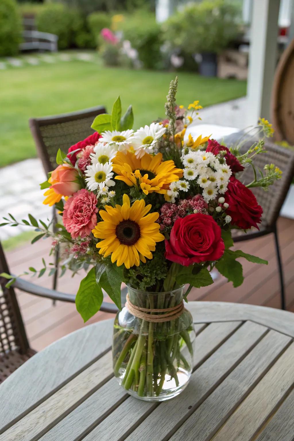 Natural beauty with garden-fresh flowers