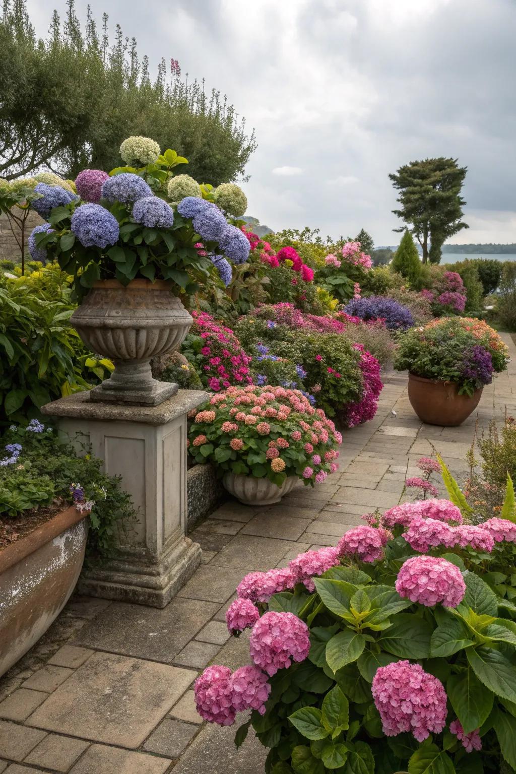 An eclectic mix of planters showcases your unique garden style.