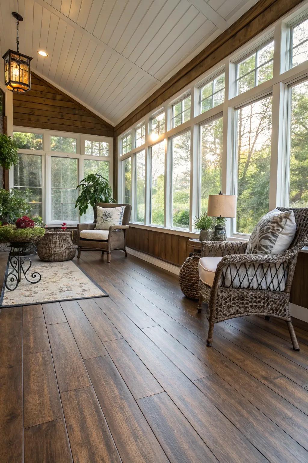 Laminate flooring is a budget-friendly alternative.