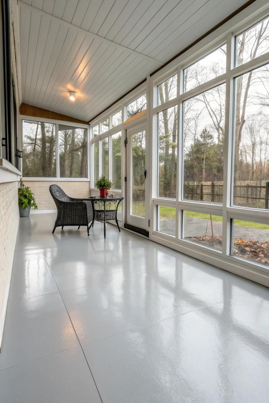 Vinyl flooring offers style with minimal maintenance.