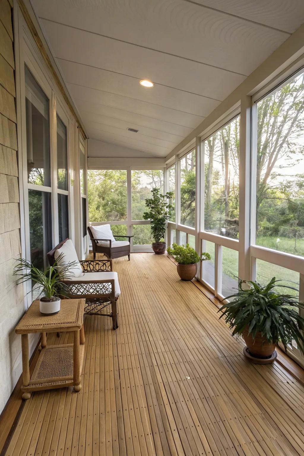 Bamboo flooring offers a sustainable and serene style.