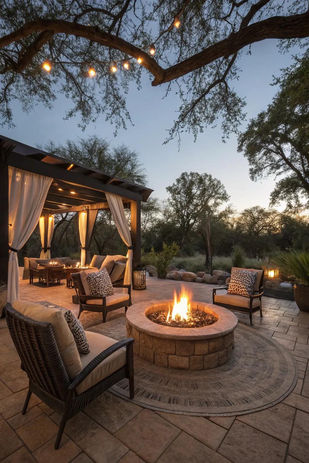Fire pits create a cozy focal point for gatherings.