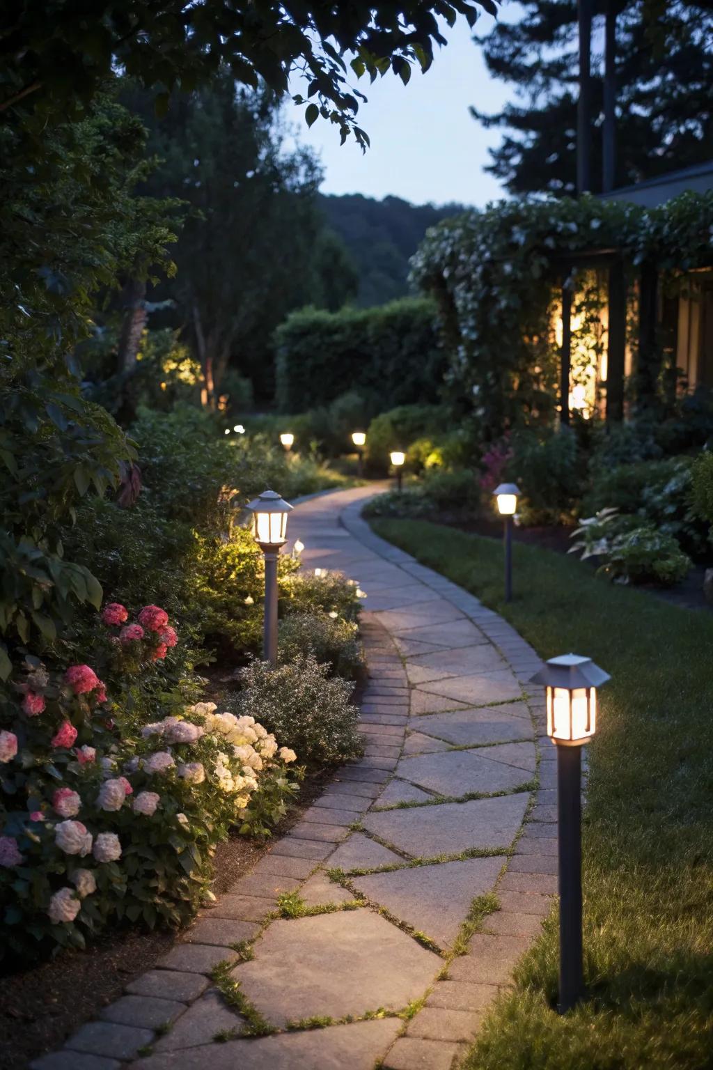 Solar stakes illuminate pathways sustainably.