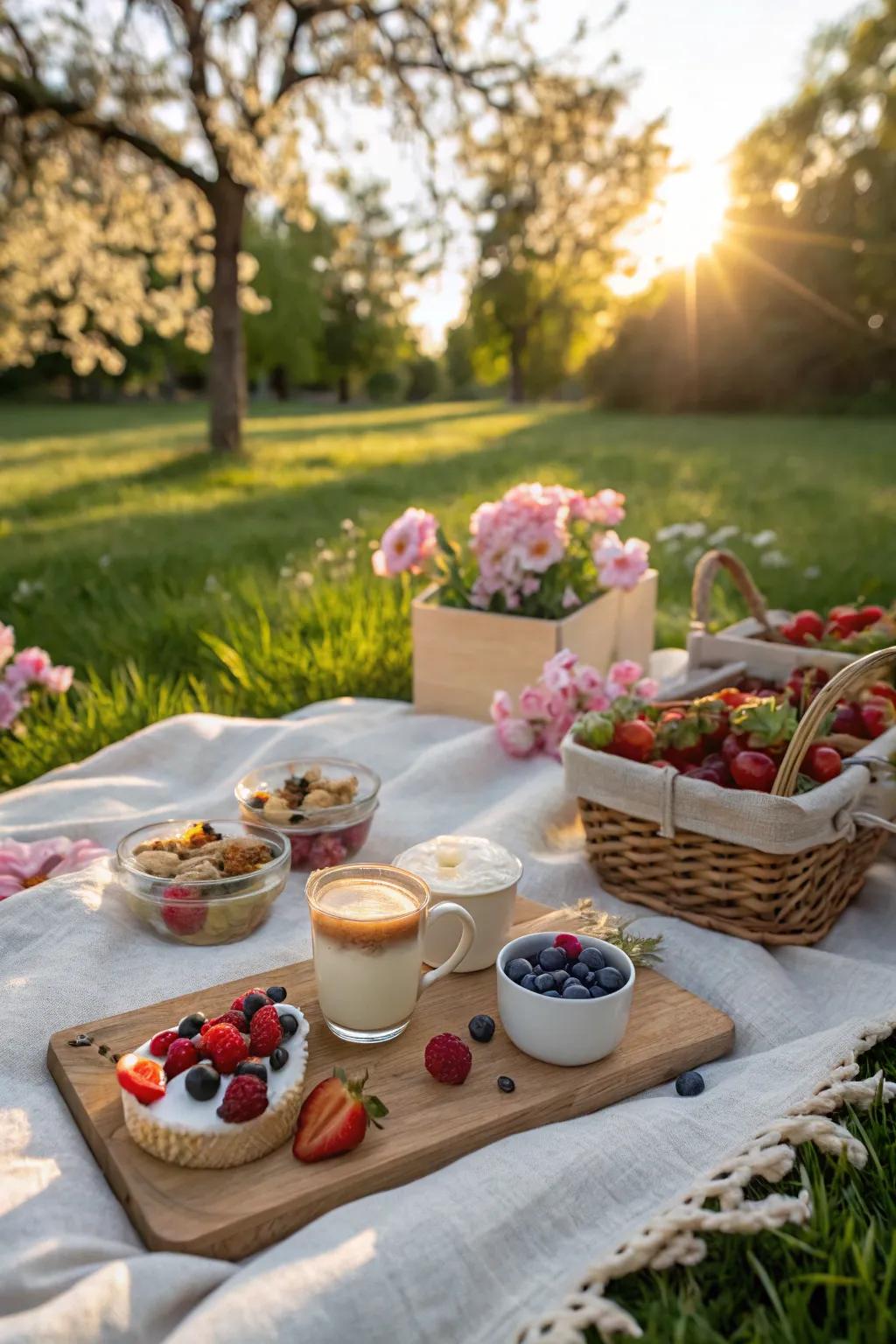A refreshing breakfast picnic to start the day right.