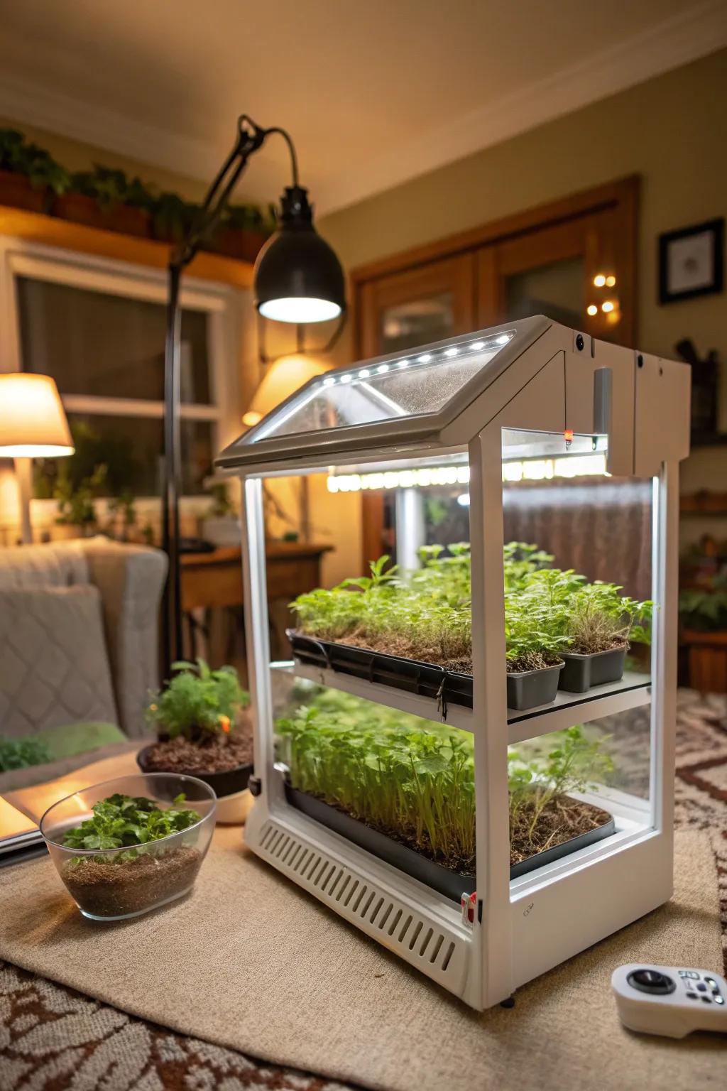 Grow seedlings with ease in an indoor greenhouse kit.