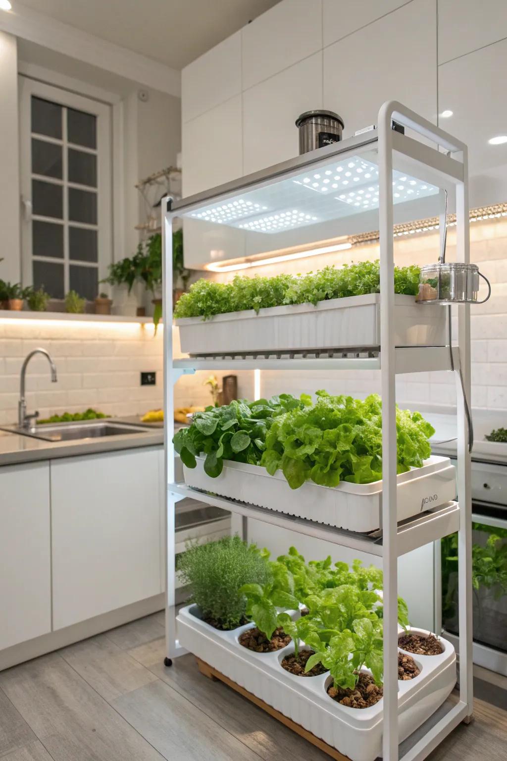 Explore the future of gardening with a hydroponic system.