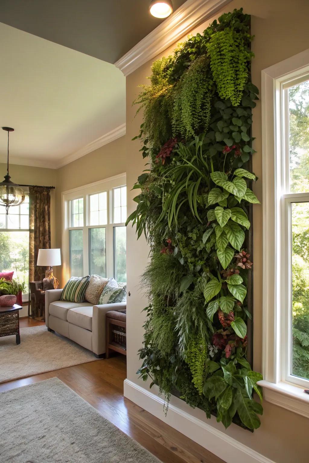 Vertical gardens transform walls into living art.