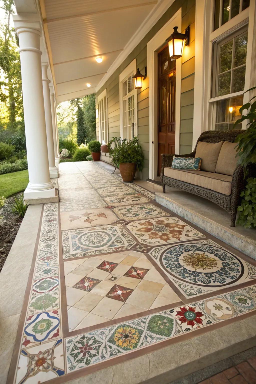 Mosaic inlays offer a personalized touch.
