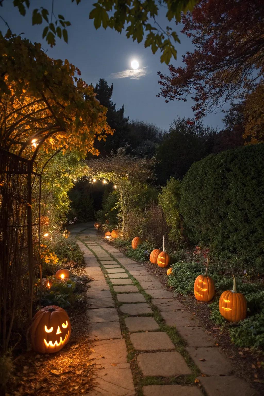 Guide your guests with a pumpkin-lit pathway.