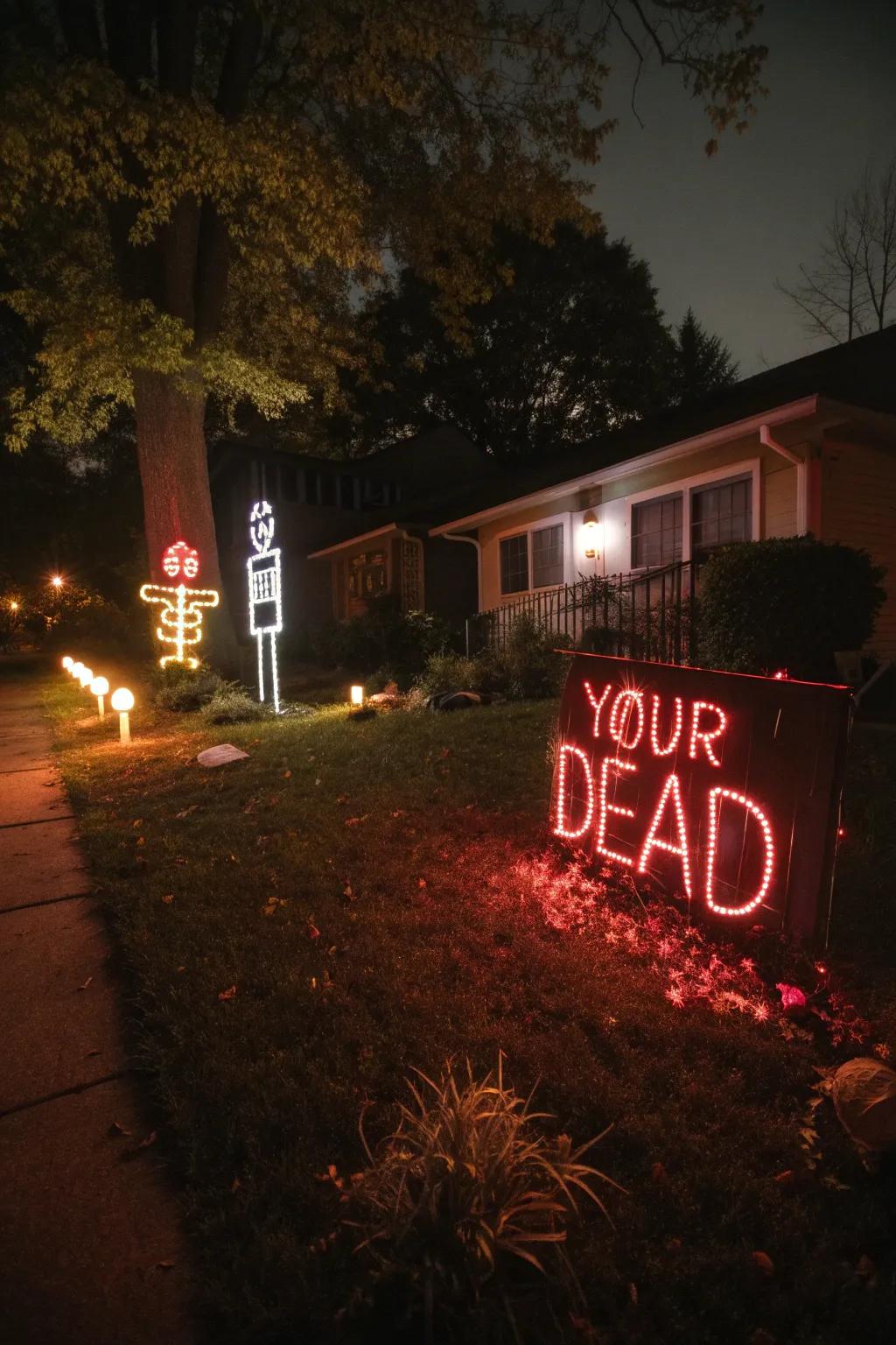 Add a modern twist with neon light signs.