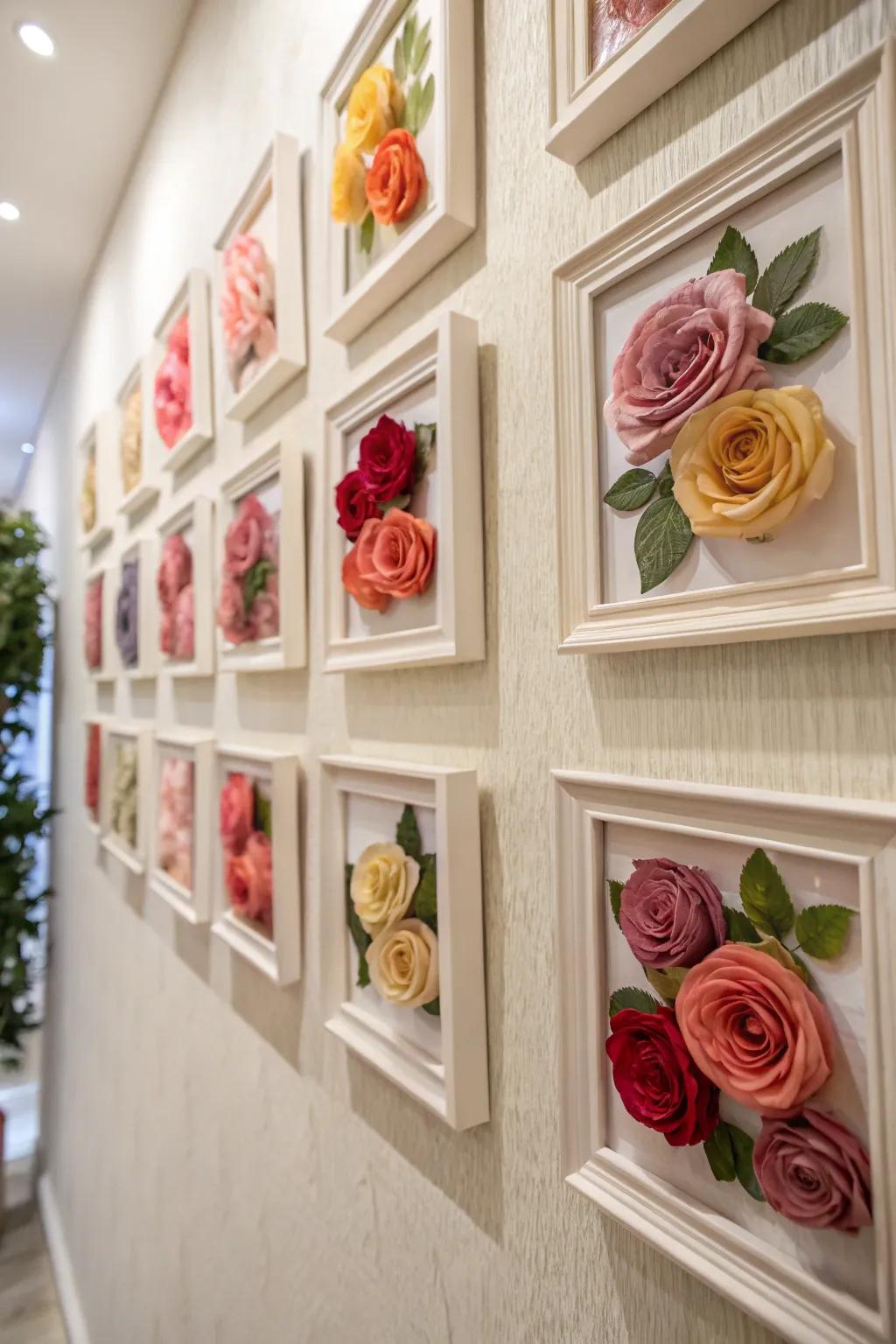 Preserve nature's beauty with framed rose art that adds a touch of elegance to your home.