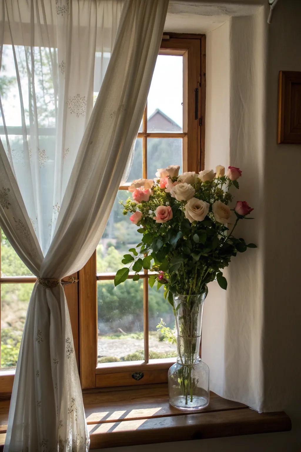 Bring a touch of nature indoors with rose curtain tiebacks that add elegance to your windows.