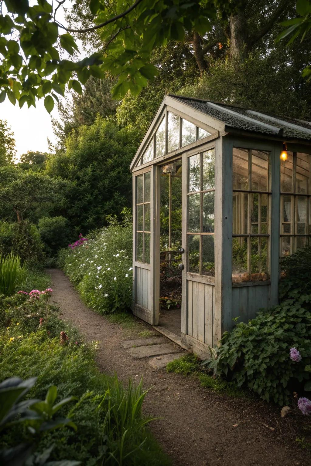 Reflective glass balances light with privacy.
