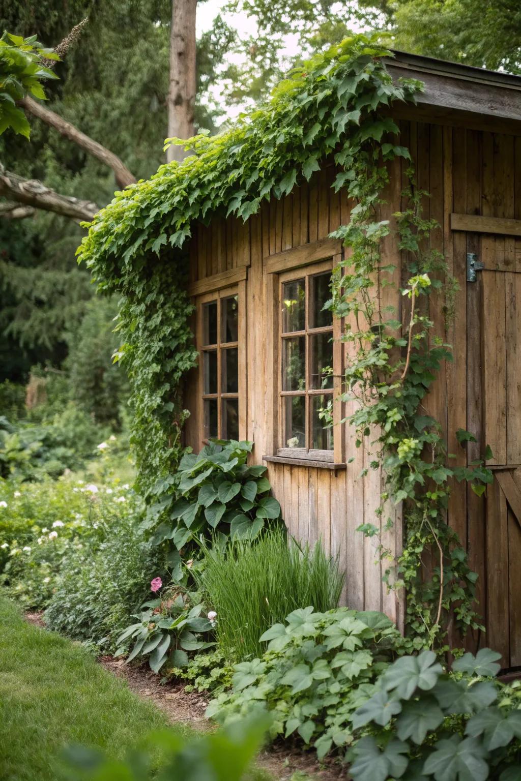Integrate your shed into the garden landscape.
