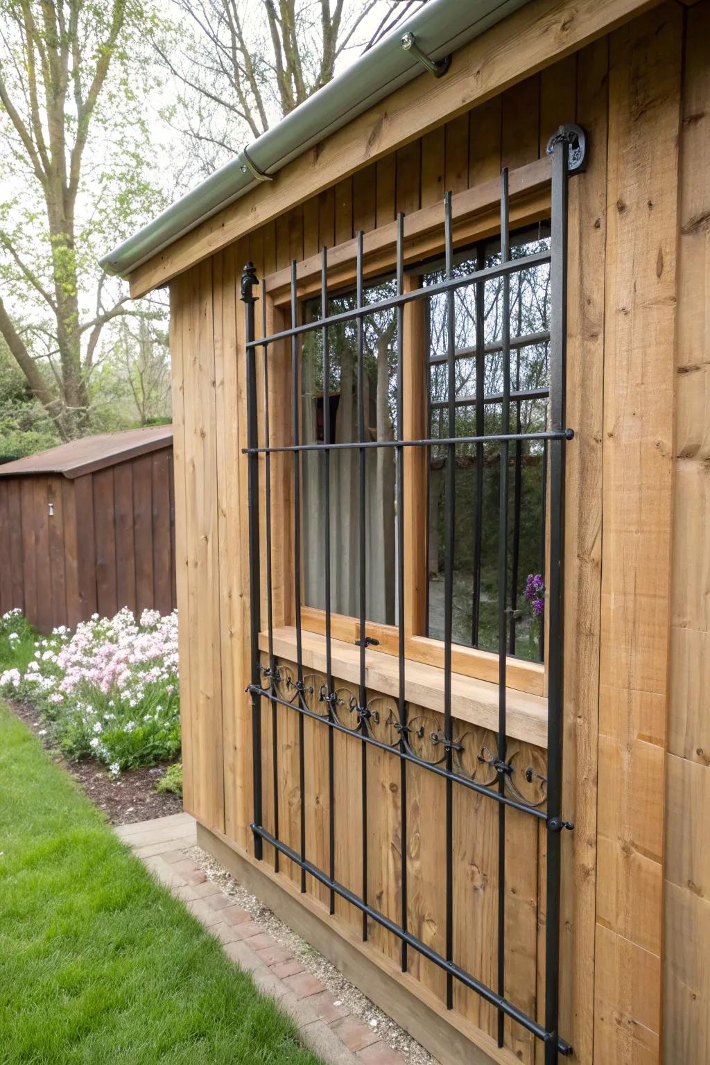 Combine security and style with decorative window bars.