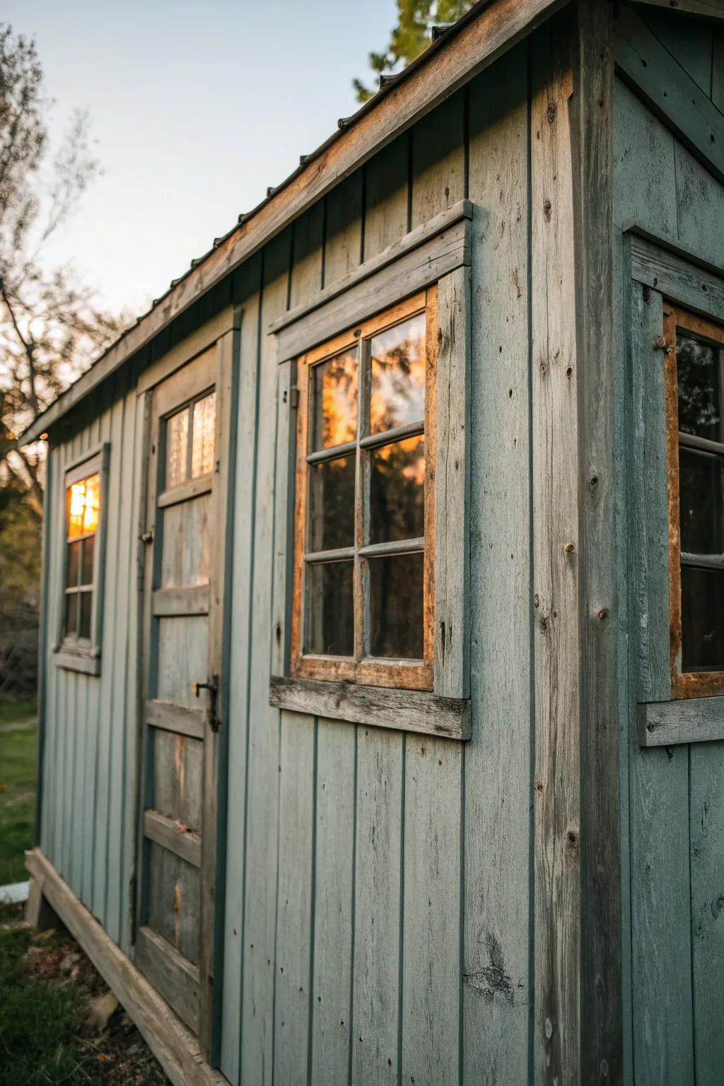 Vintage windows add a touch of history and charm.