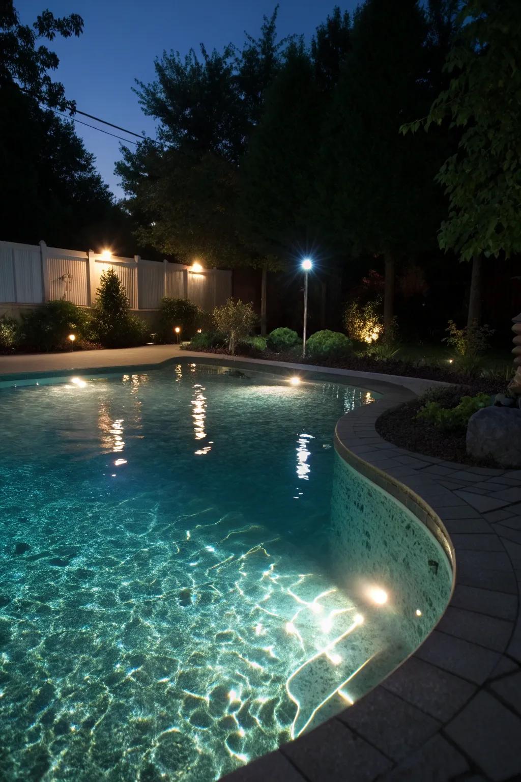 Enhance the beauty of water features with underwater lighting.