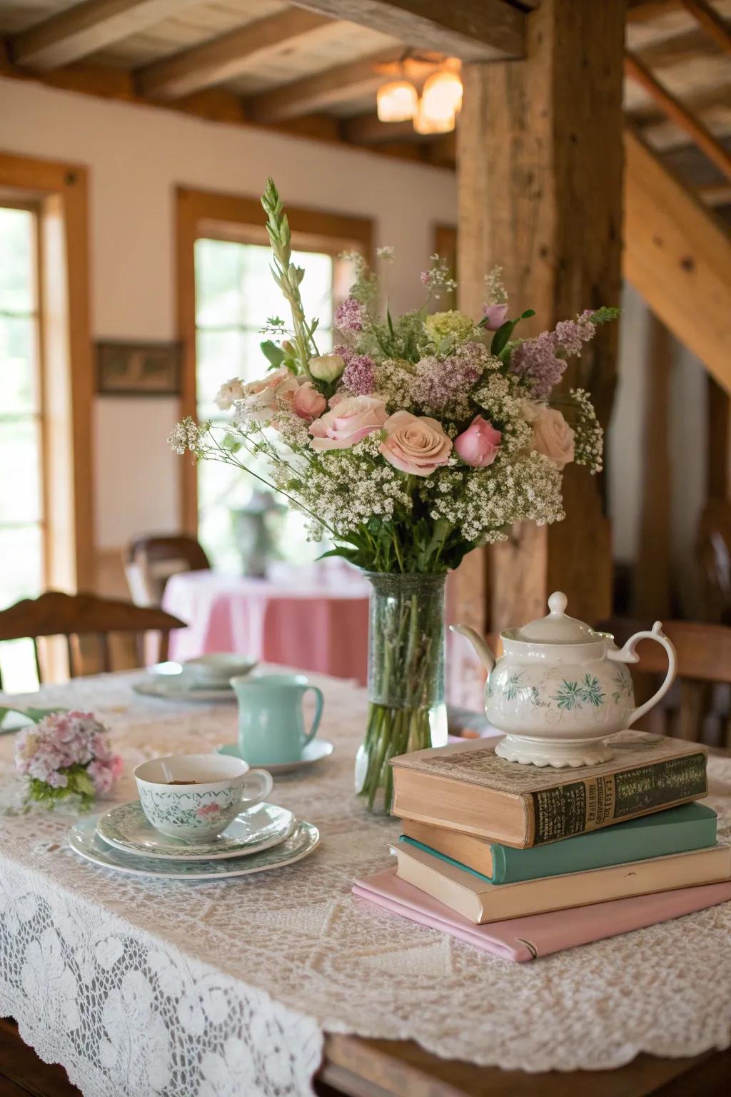 Pastel accents bring a soft touch of spring color.