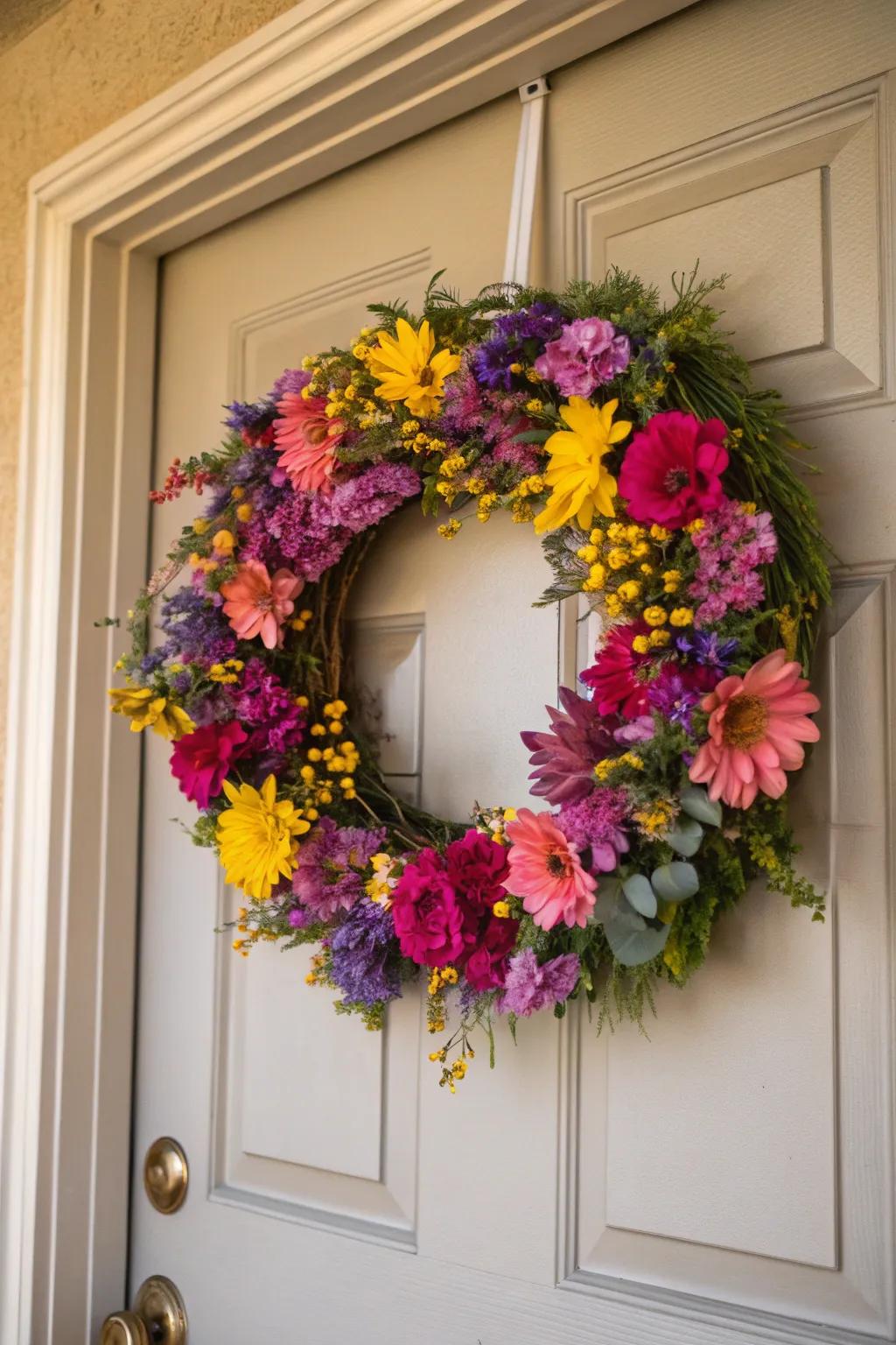 A floral wreath can be the perfect statement piece for your spring decor.