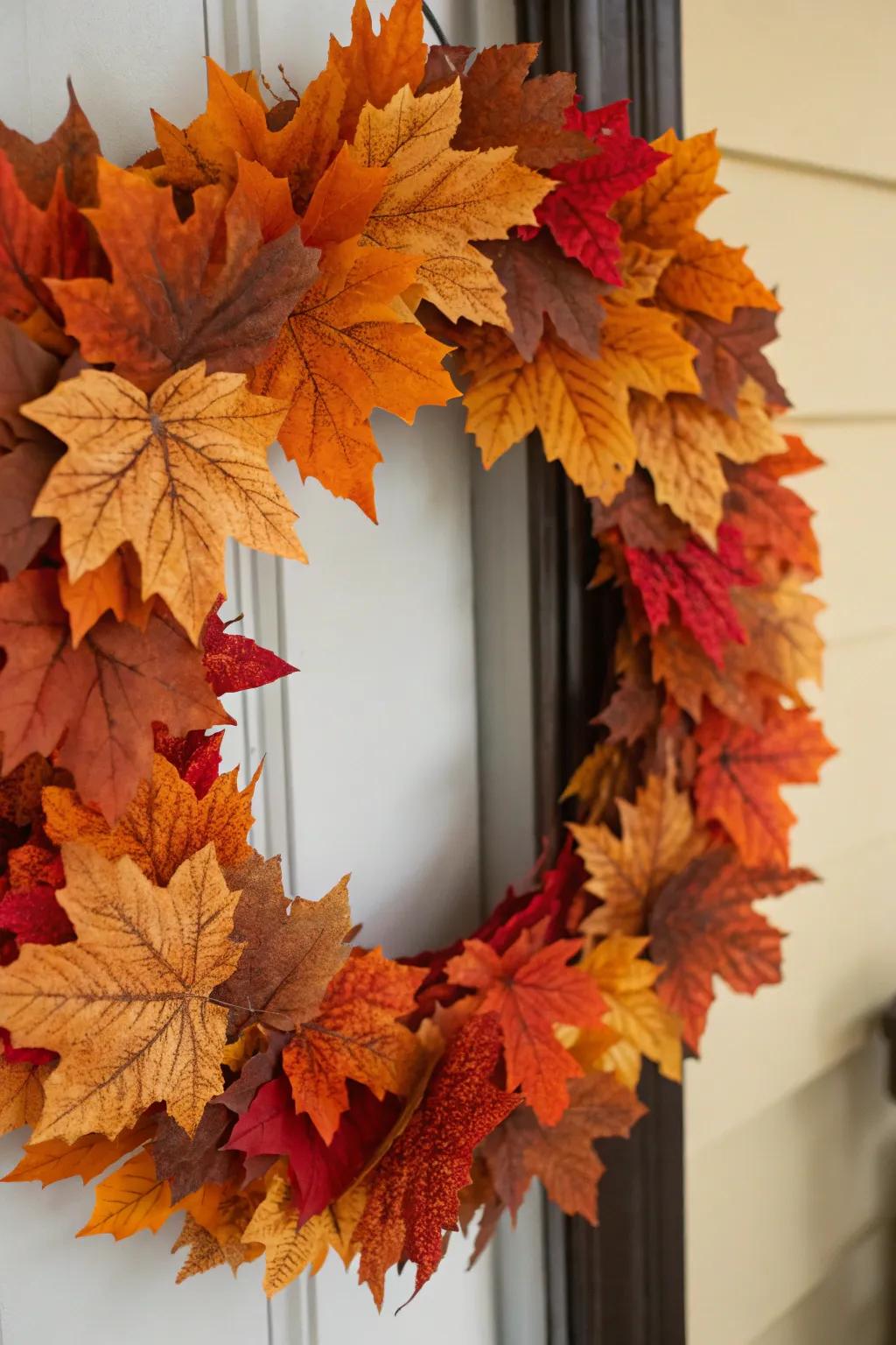 Celebrate the changing seasons with a leafy layered wreath.