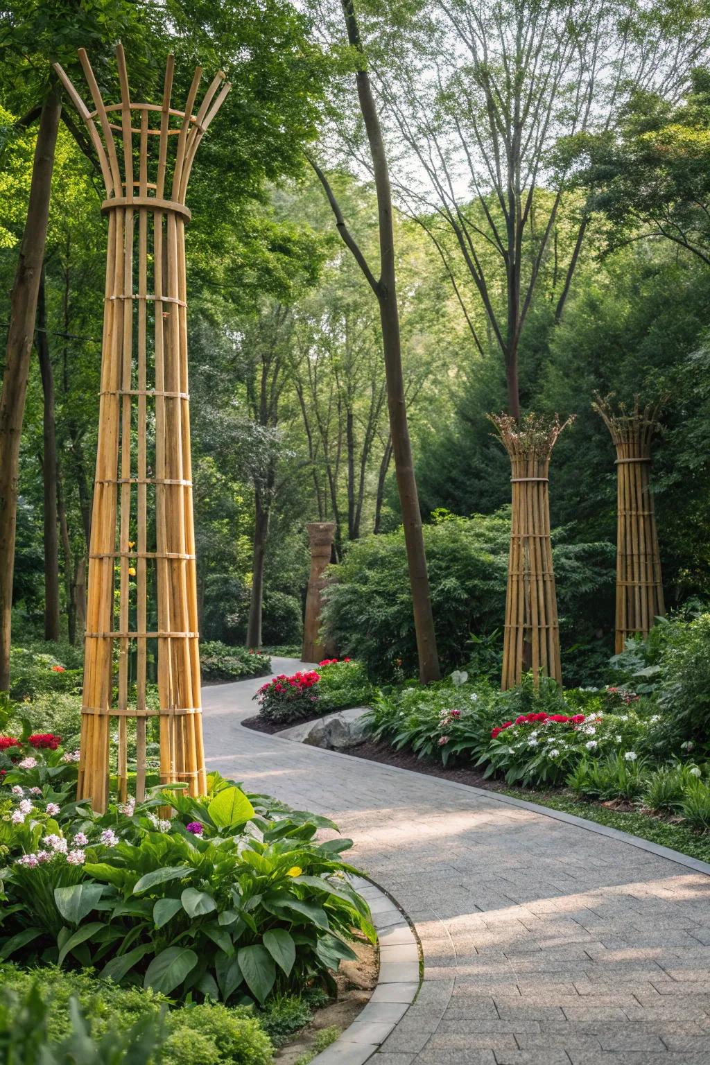 Transform your garden with bamboo installations.