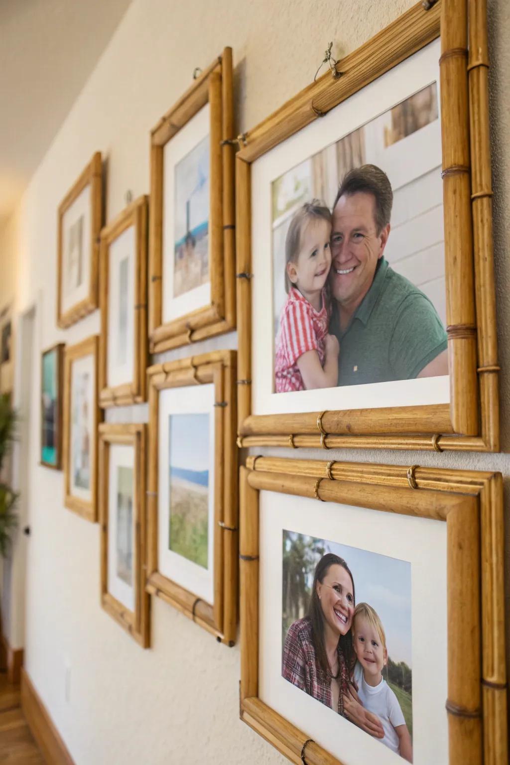 Bamboo picture frames bring a natural touch to photo displays.