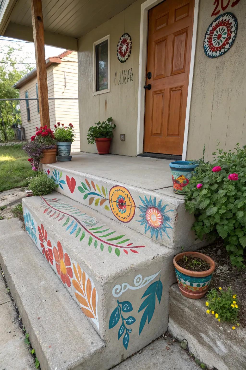 Express yourself with painted designs on your porch.