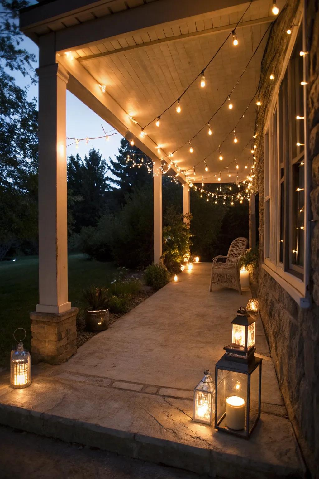 Create a magical ambiance with porch lighting.