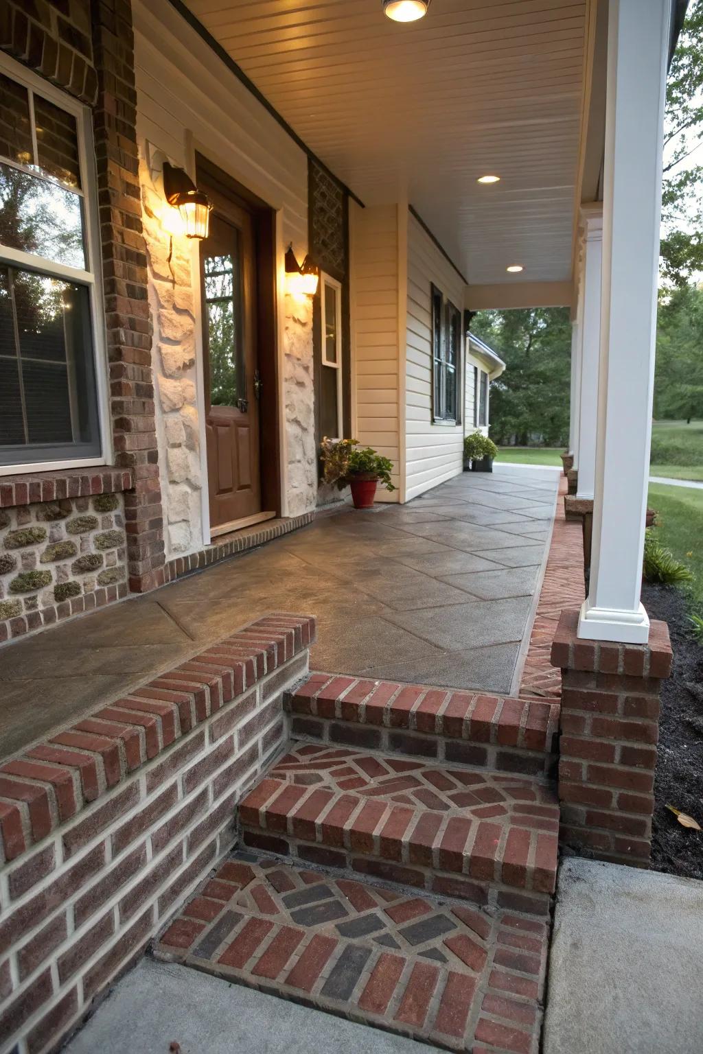Add classic charm with a faux brick design.