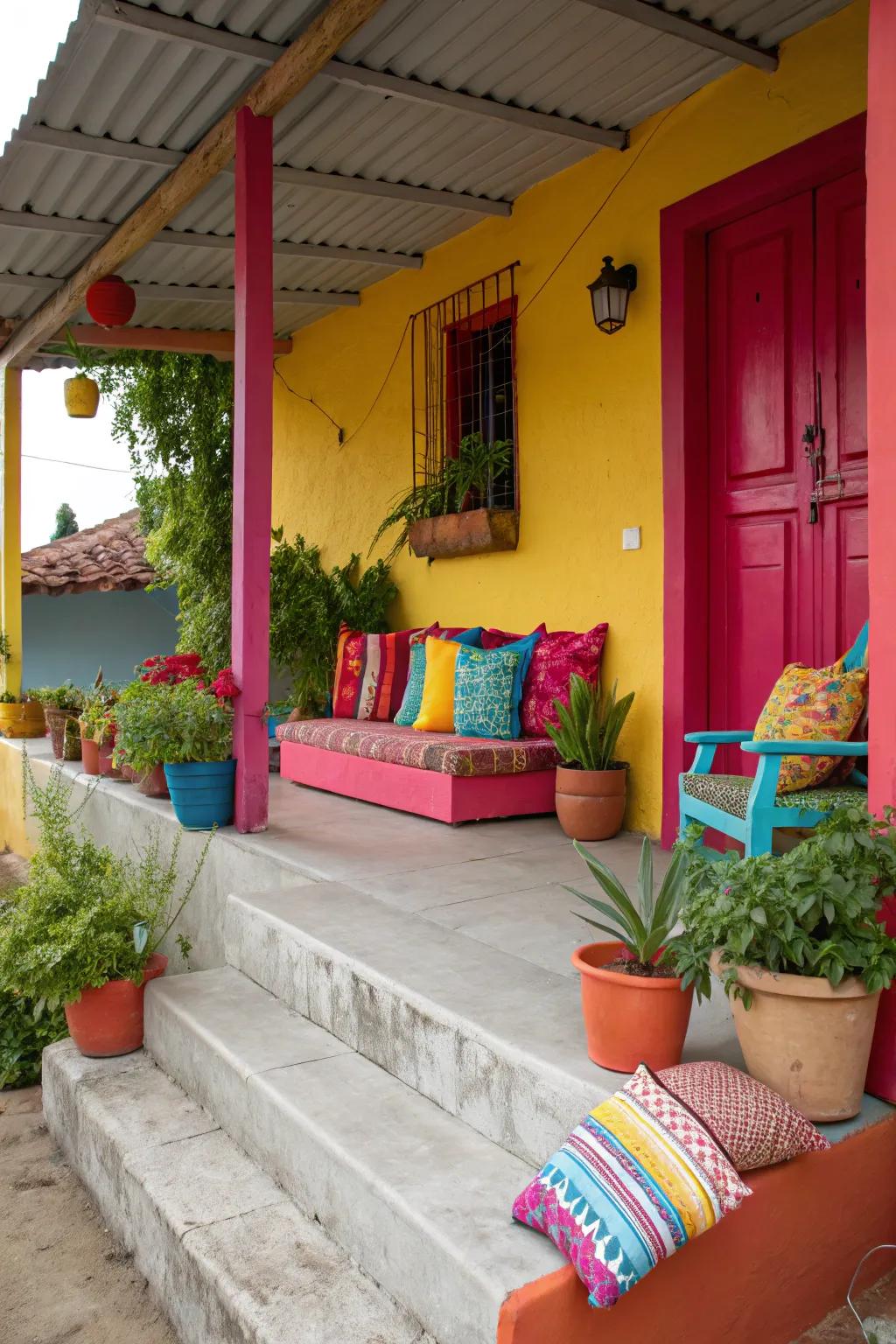 Make a statement with bold porch colors.