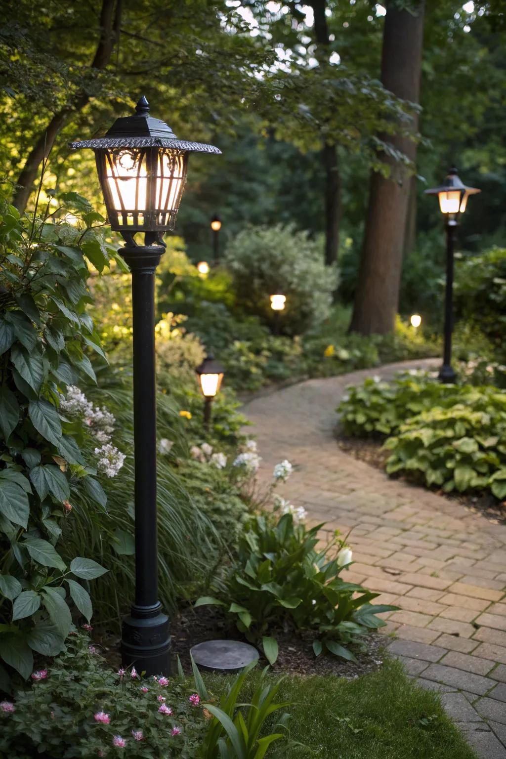 Eco-friendly lamp post with solar lighting