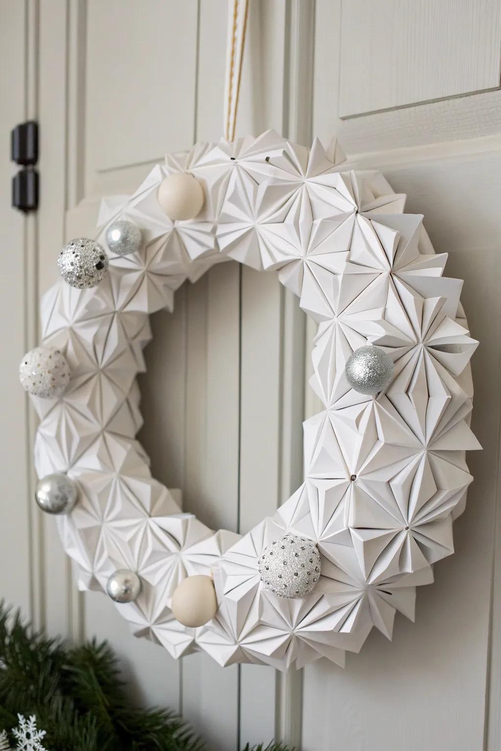 A contemporary twist on the traditional wreath.