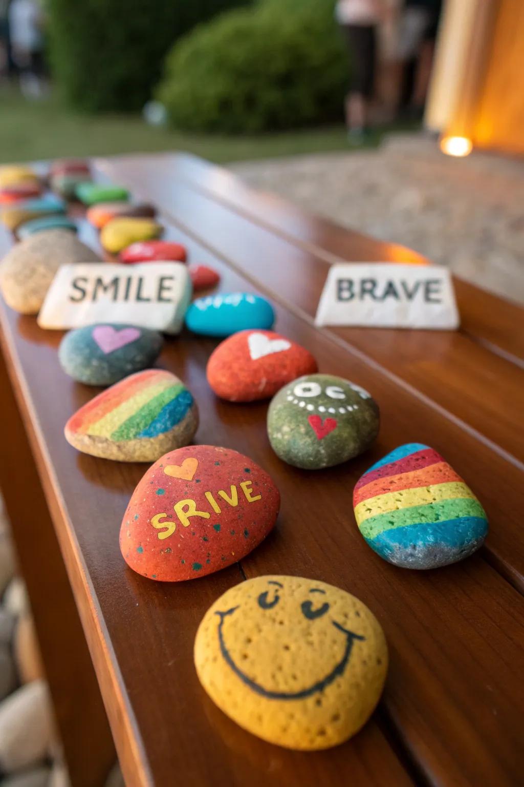 Spread positivity with these uplifting message rocks.
