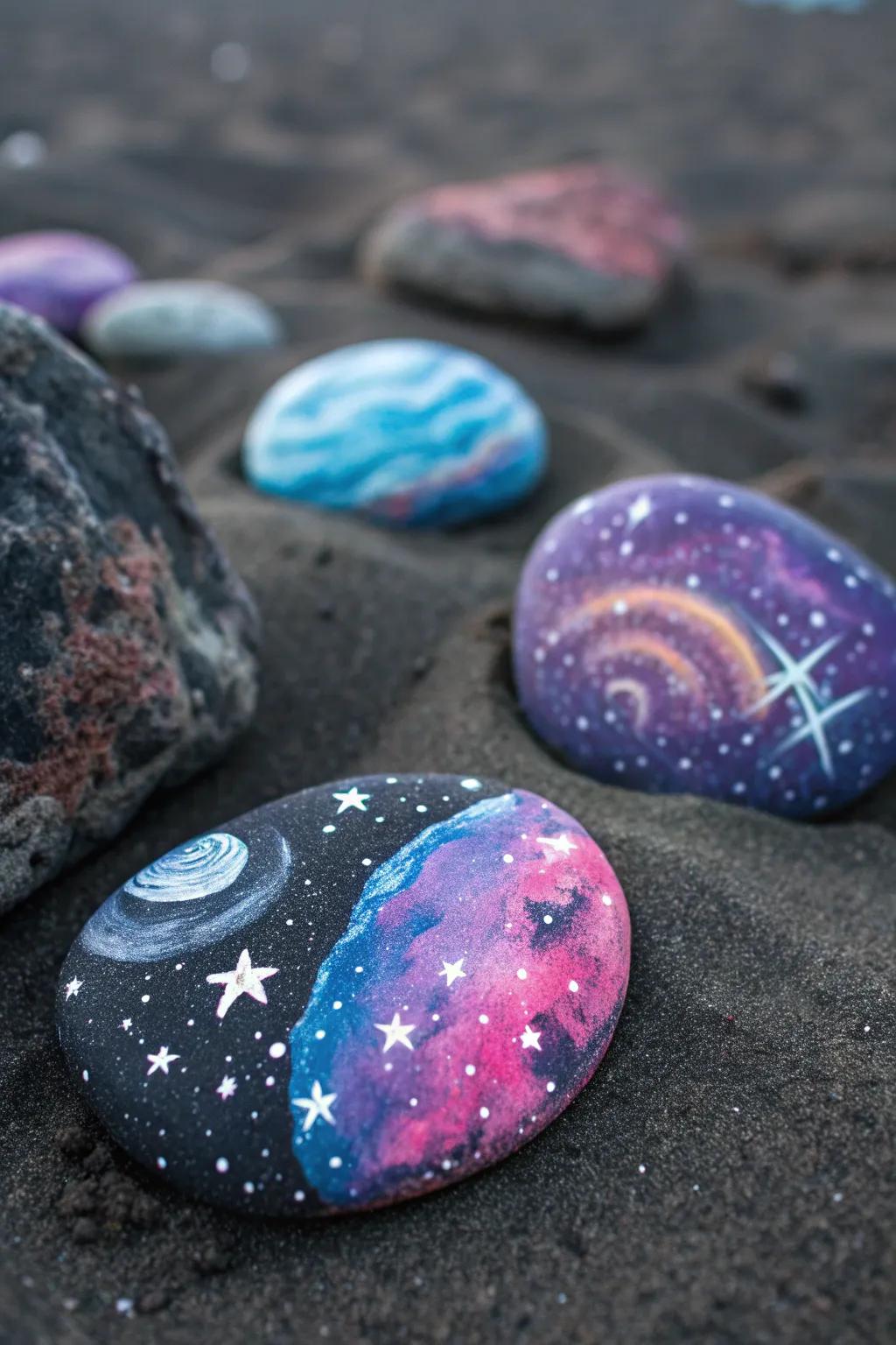 Explore the cosmos with these stunning galaxy rocks.