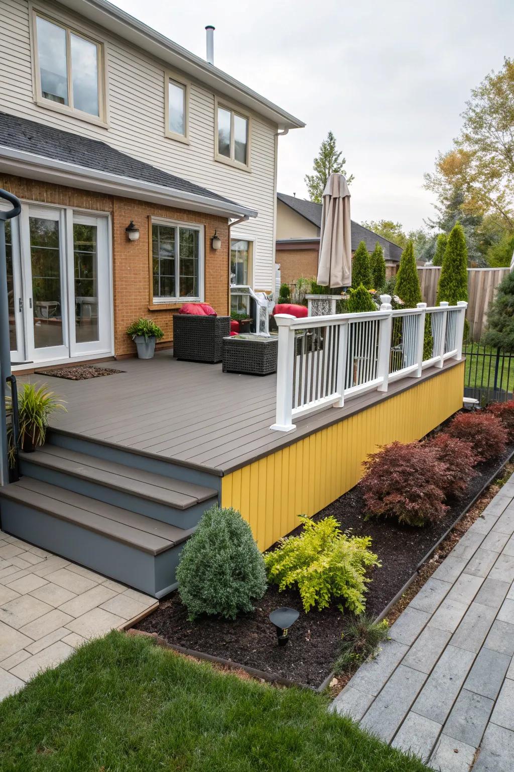 PVC or vinyl panels offer a low-maintenance and long-lasting skirting solution.