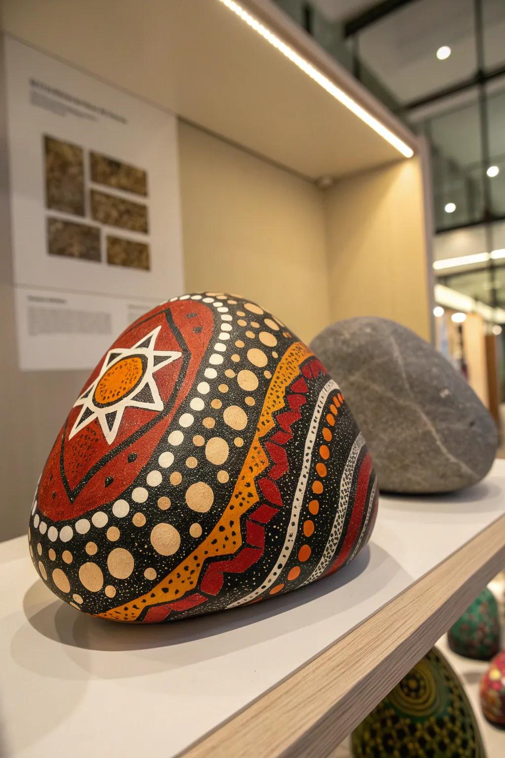 Abstract rock art, offering a unique touch to home decor.