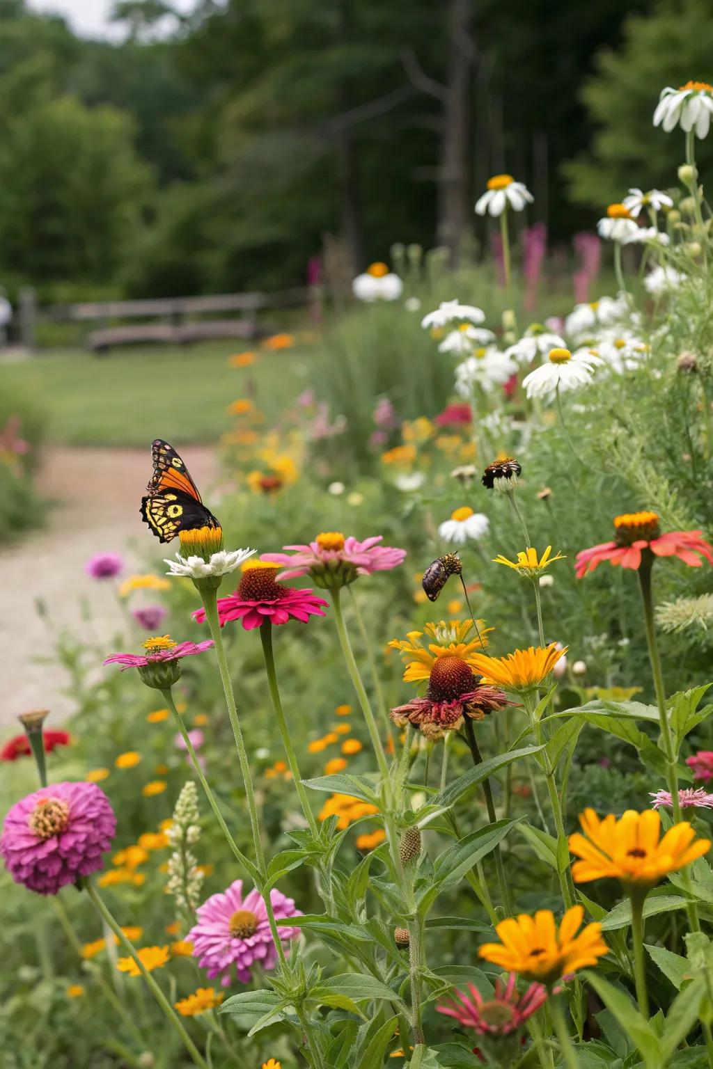 Native plants thriving in a wildflower garden.