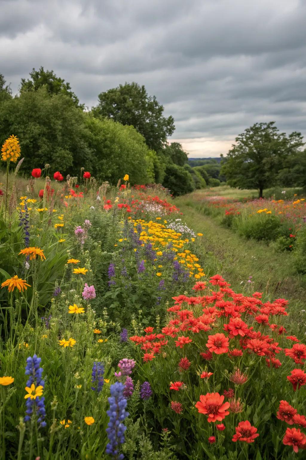 A garden alive with playful color combinations.
