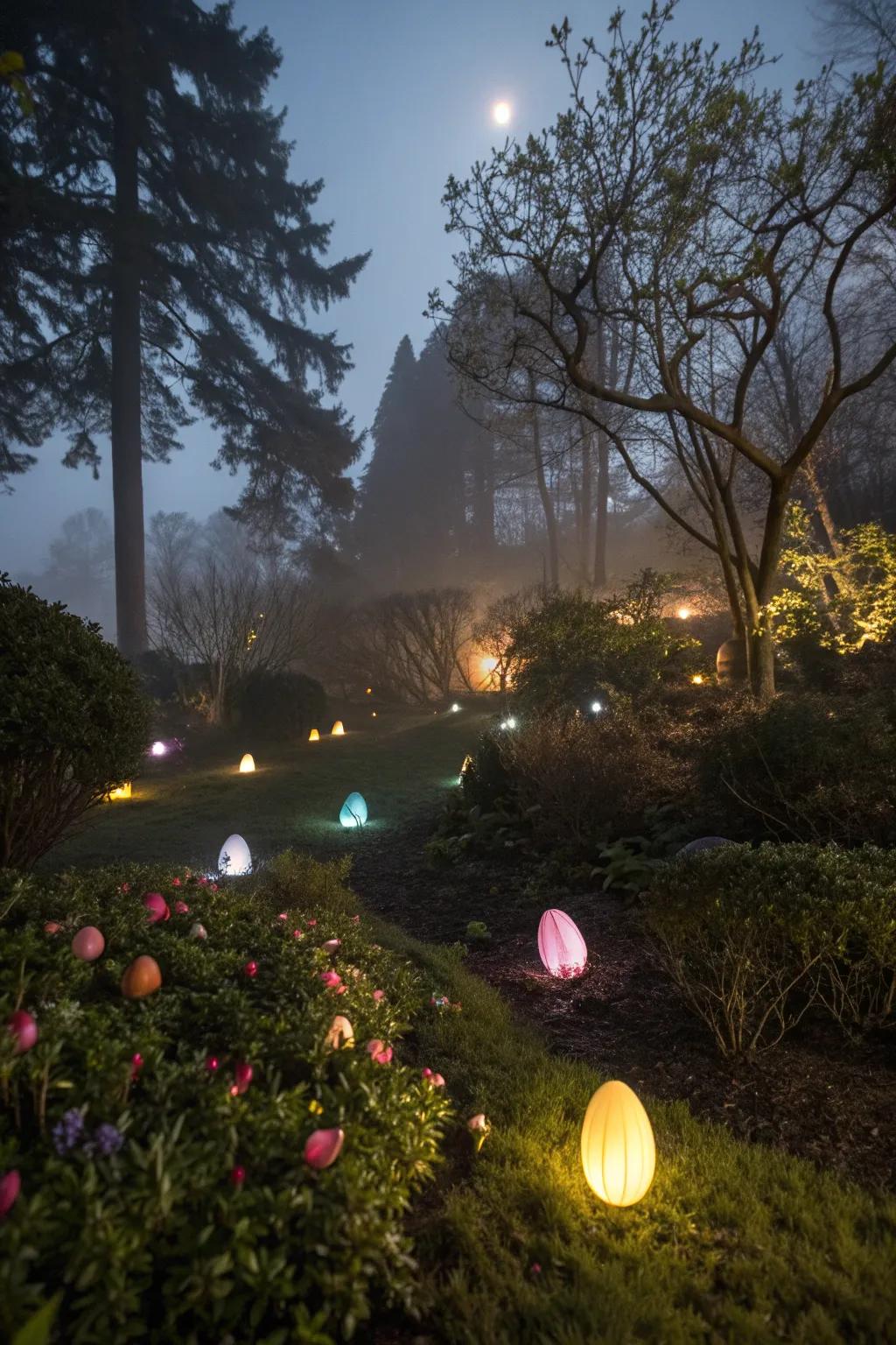 A magical glow-in-the-dark egg hunt in the backyard.