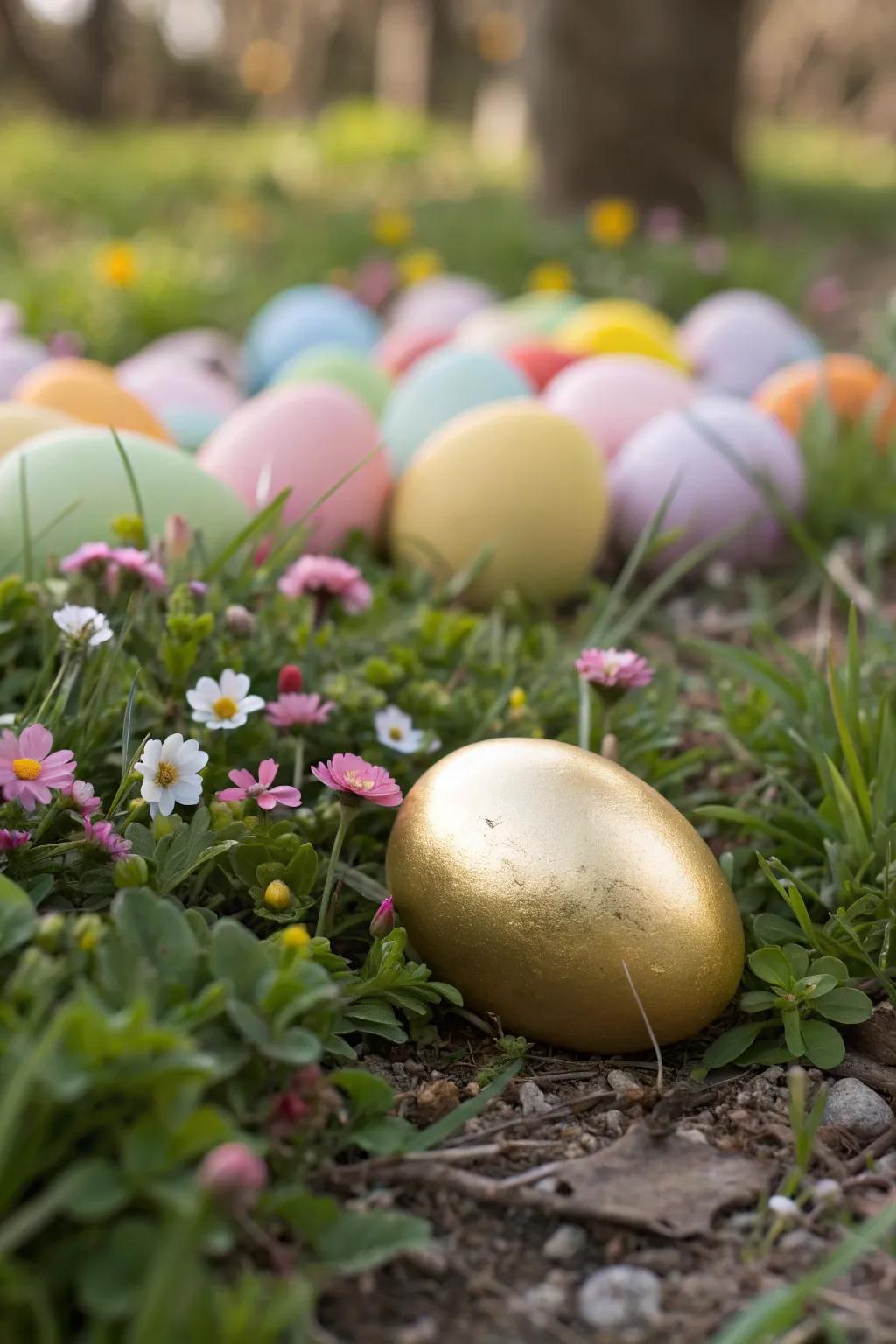 The golden ticket egg promises a special prize.