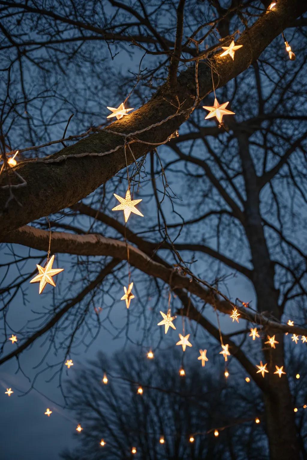Create a starry night with enchanting star-shaped lights.