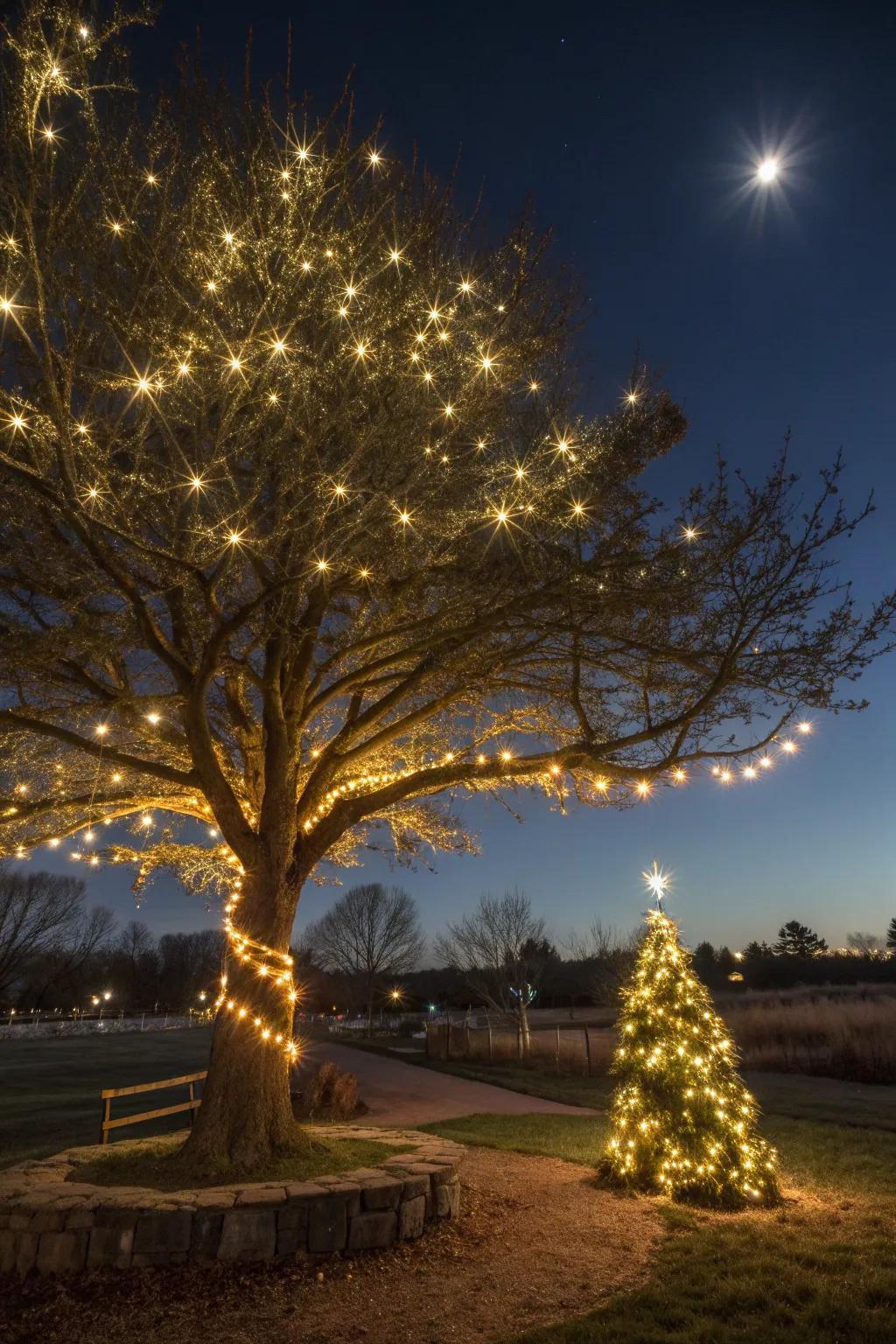 Light up your holidays sustainably with solar-powered lights.