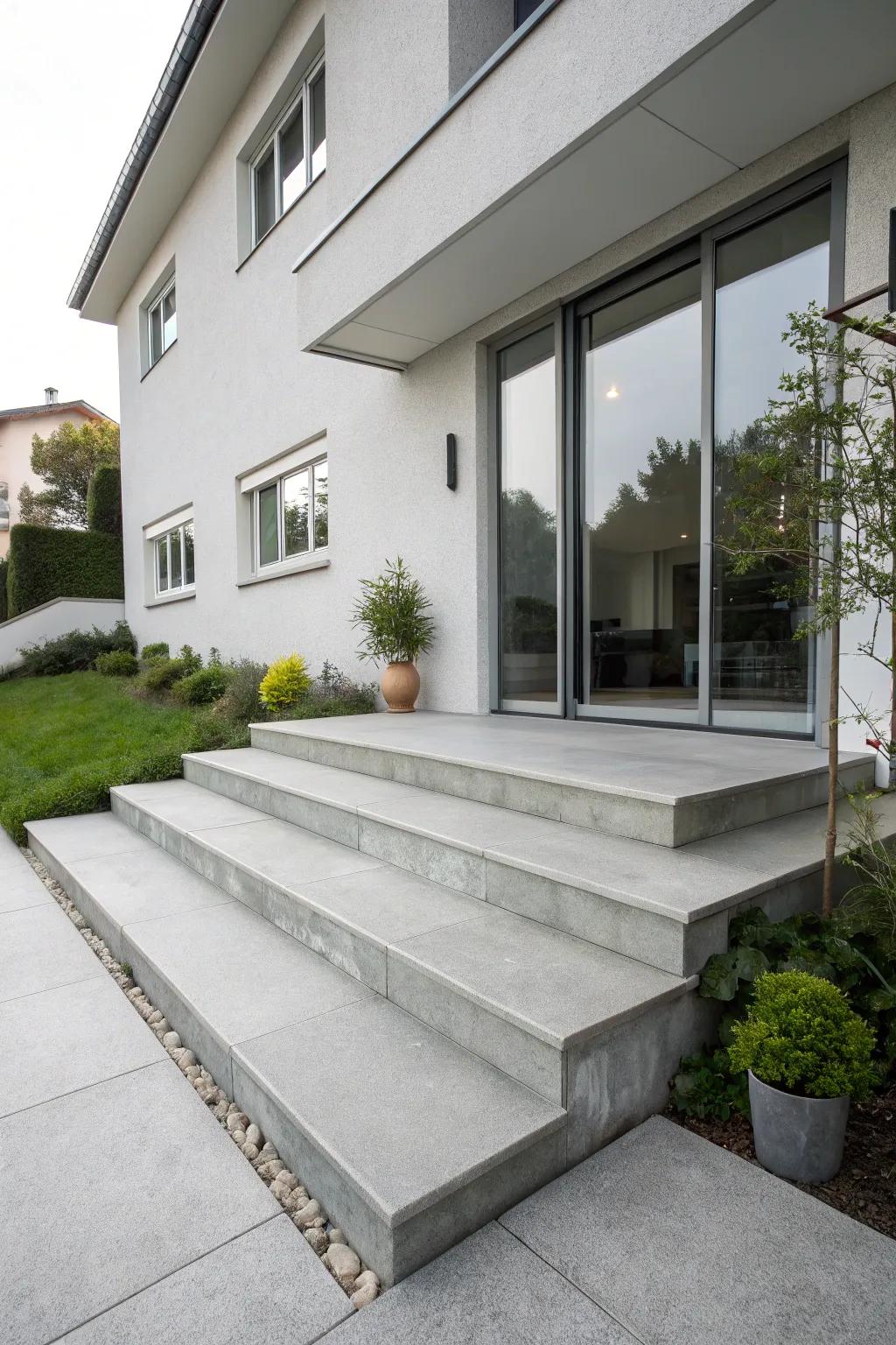 Modern steps with a sleek design elevate your home's style.