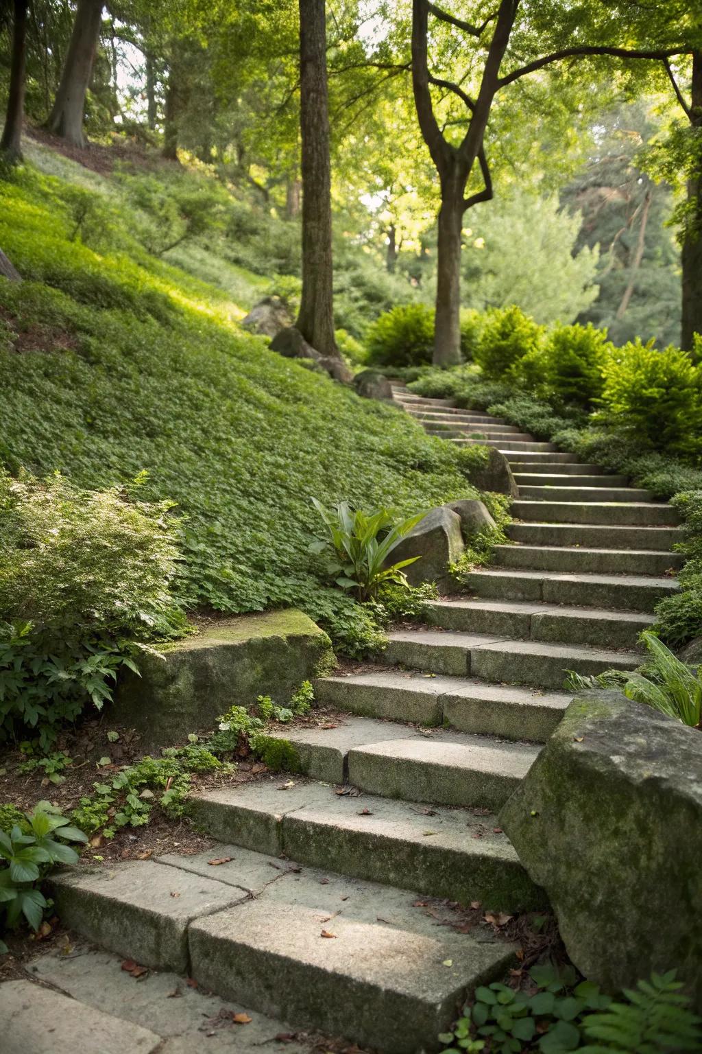 Hidden steps create a seamless look in your garden.