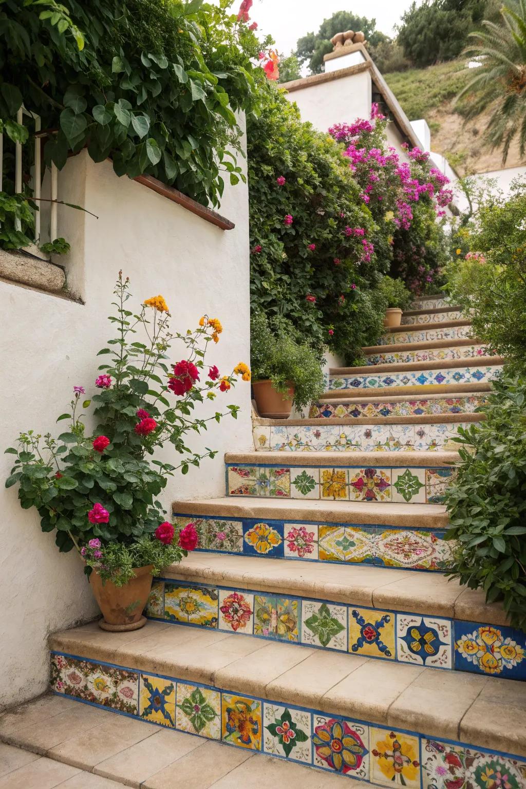 Bold colors add a playful touch to your steps.