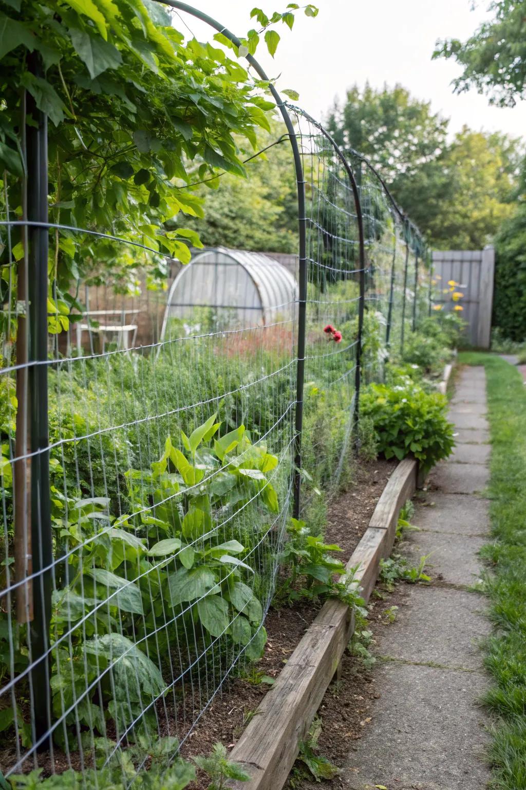 Wire fencing is perfect for a quick and affordable garden barrier.