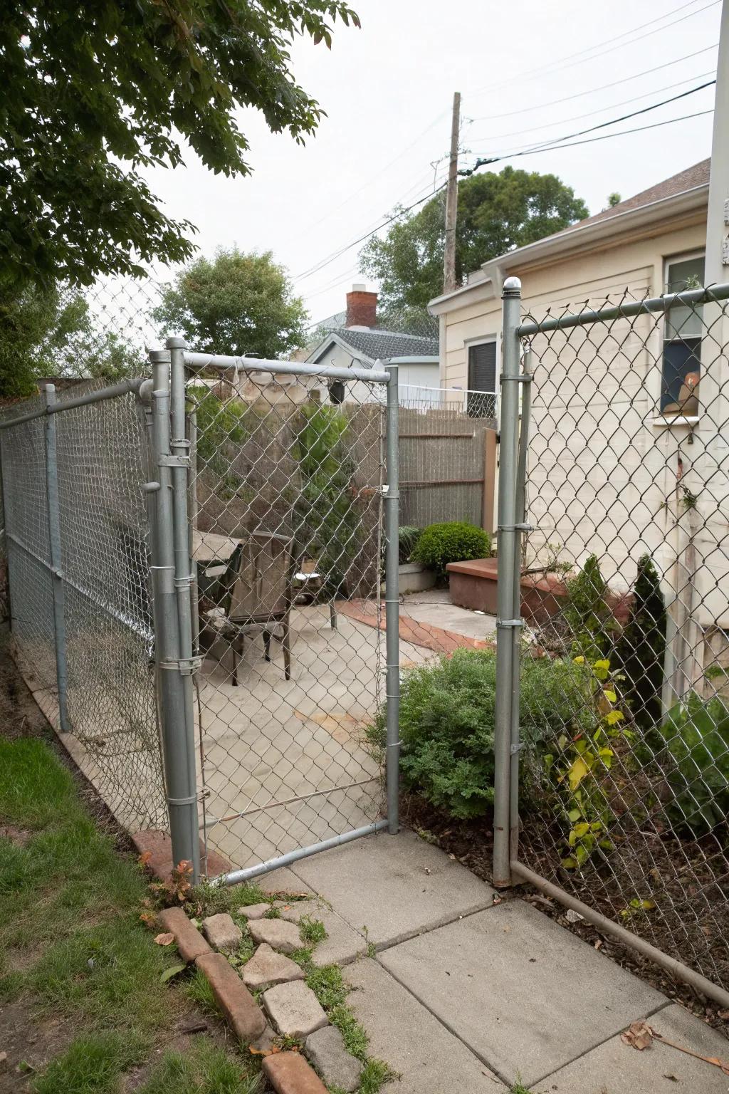 Chain-link fences offer durable and secure boundaries.