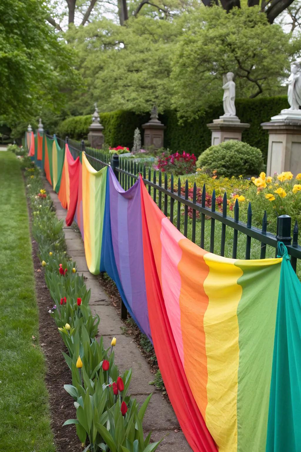 Tension fabric displays offer an artistic fencing solution.